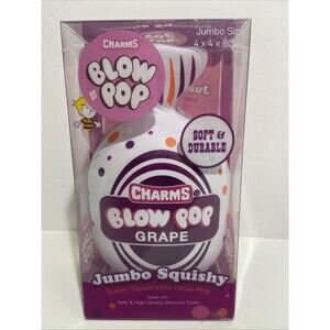 Charms Blow Pop Jumbo Squishy Grape 4x4x6.5 In Soft Durable Ages 3+ Quality Foam